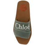 Chloe Elegant Forest Green Cotton Slides 3