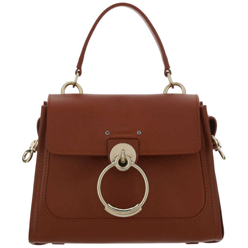 Chloé Elegant Sepia Brown Calfskin Shoulder Handbag, theFeinheit