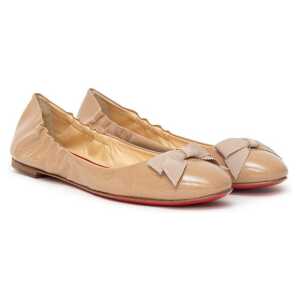 Christian Louboutin Beige Patent Leather Flat Shoe 2