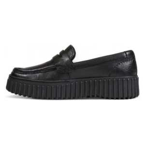 Clarks Black Leather Platform