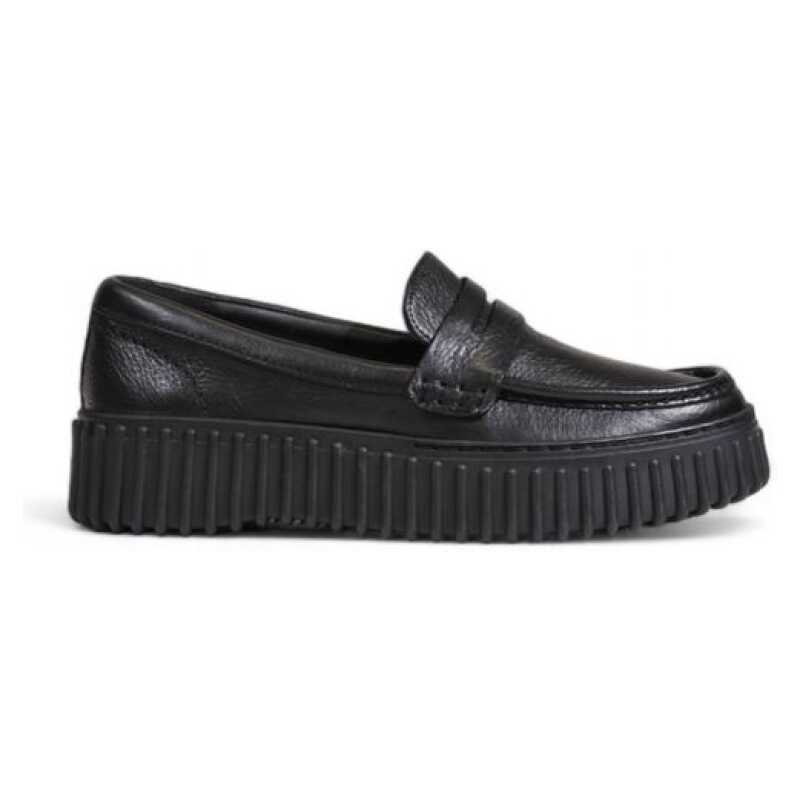 Clarks Black Leather Platform, theFeinheit