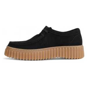 Clarks Black Suede Leather Platform