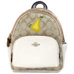Coach Mini Court Signature Pear Motif Shoulder Backpack Bookbag Bag Chalk Taffy 3