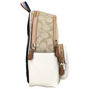 Coach Mini Court Signature Pear Motif Shoulder Backpack Bookbag Bag Chalk Taffy