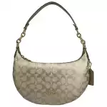 Coach Payton Signature Pvc Leather Shoulder Bag Champagne Gold