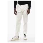Corneliani Solid Color Stretch Cotton Pants With Belt Loops