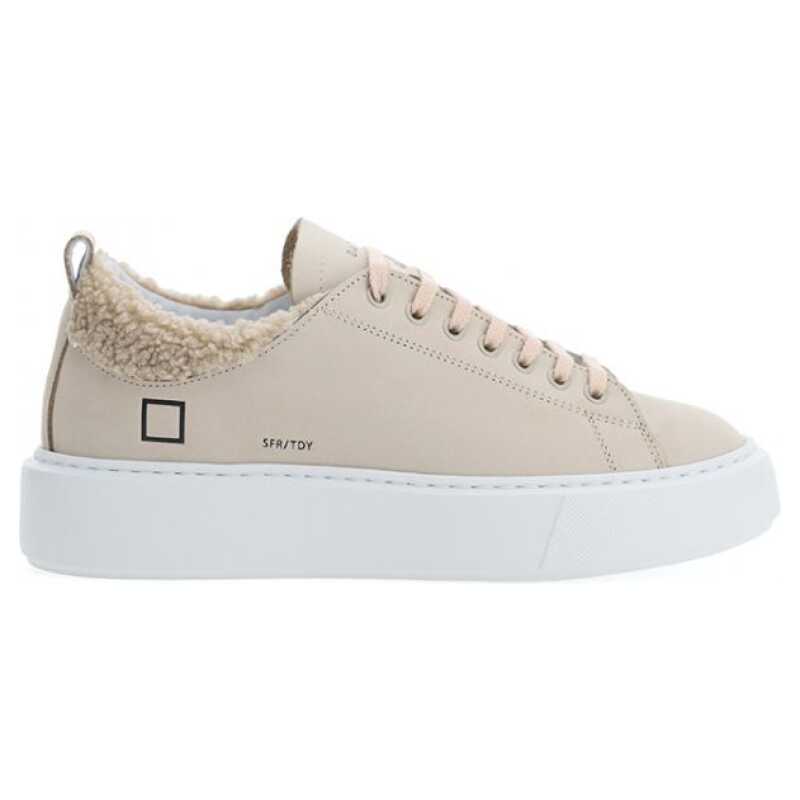 D.A.T.E Beige Leather Sneaker, theFeinheit