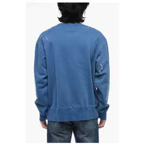 Diesel S Macs L2 Distressed Sweatshirt With Embroidered Logo 2