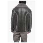Diesel Vintage Effect Leather L Browny Oversized Jacket With Fur De 2