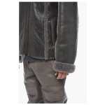 Diesel Vintage Effect Leather L Browny Oversized Jacket With Fur De 3
