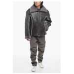 Diesel Vintage Effect Leather L Browny Oversized Jacket With Fur De 4