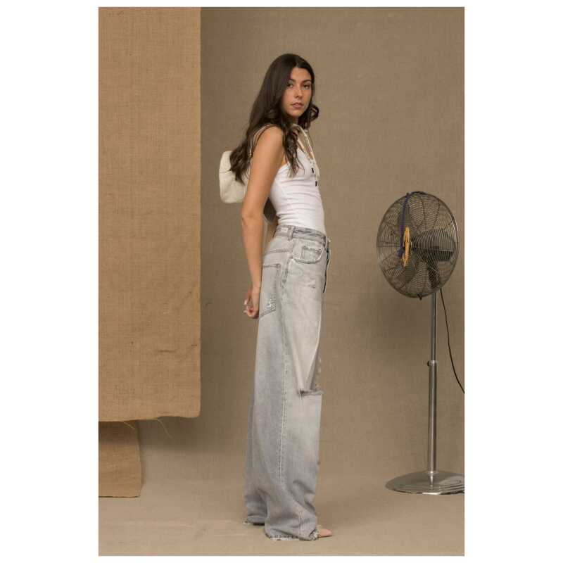 Don The Fuller Elegance in Denim: Chic Grey Cotton Jeans, theFeinheit
