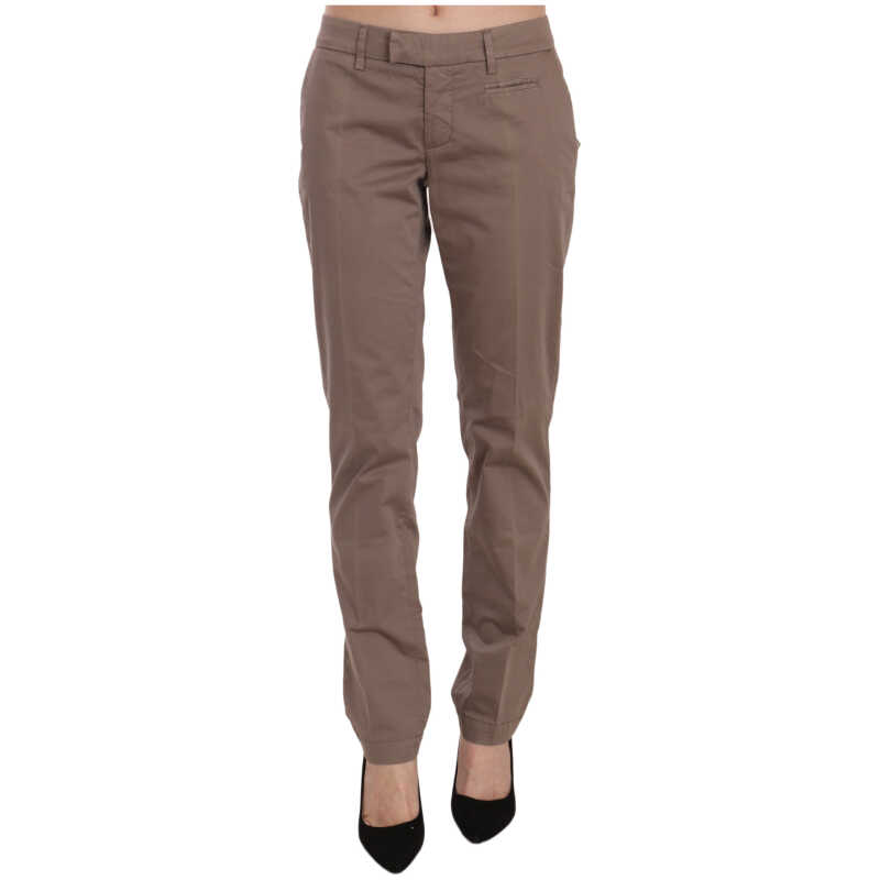 Dondup Brown Low Waist Straight Cut Trouser Pant, theFeinheit