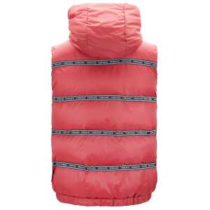 Elegant Red Versace Logo Vest With Detachable Hood