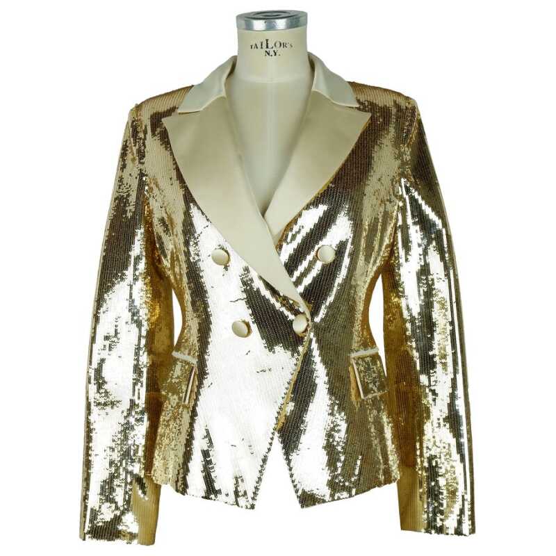 Elisabetta Franchi Chic Sequined Double-Breasted Yellow Jacket, theFeinheit