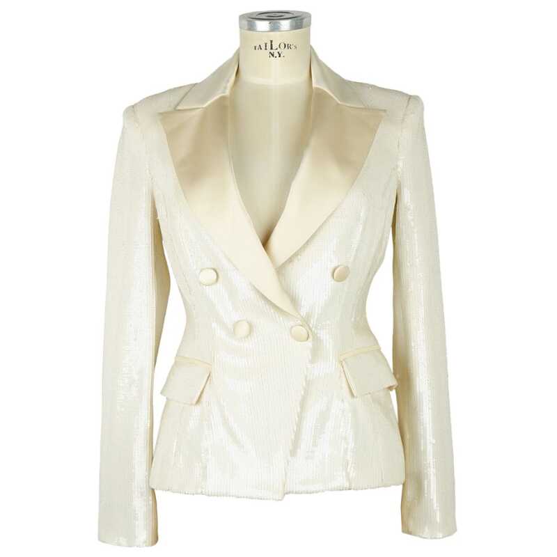 Elisabetta Franchi White Polyester Women Blazer, theFeinheit