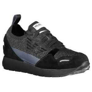 Emporio Armani Black Leather Women Sneaker