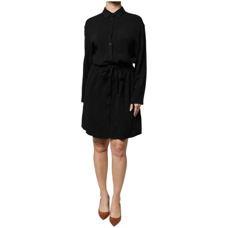 Emporio Armani Black Viscose Long Sleeves A-line Mini Dress, theFeinheit