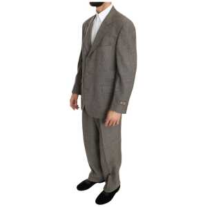 Fendi Elegant Light Brown Wool Men Suit