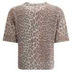 Ganni Leopard Print Short Sleeve Sweater 2
