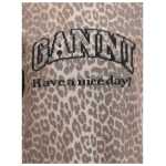 Ganni Leopard Print Short Sleeve Sweater 3