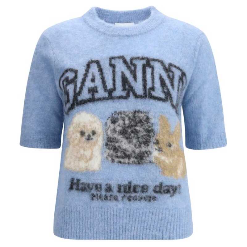 Ganni Puppies short sleeve Sweater, theFeinheit