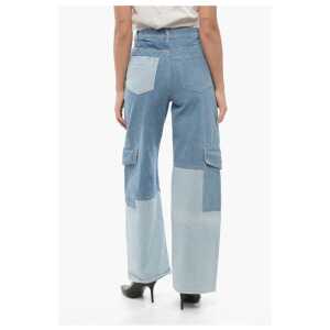 Ganni Two Tone Loose Fit Cargo Jeans 26cm 2