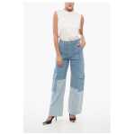 Ganni Two Tone Loose Fit Cargo Jeans 26cm 4