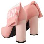 Gcds Chic Pink Suede Ankle Boots With Logo Socks 2