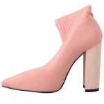 Gcds Chic Pink Suede Ankle Boots With Logo Socks 3