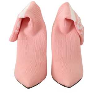 Gcds Chic Pink Suede Ankle Boots With Logo Socks