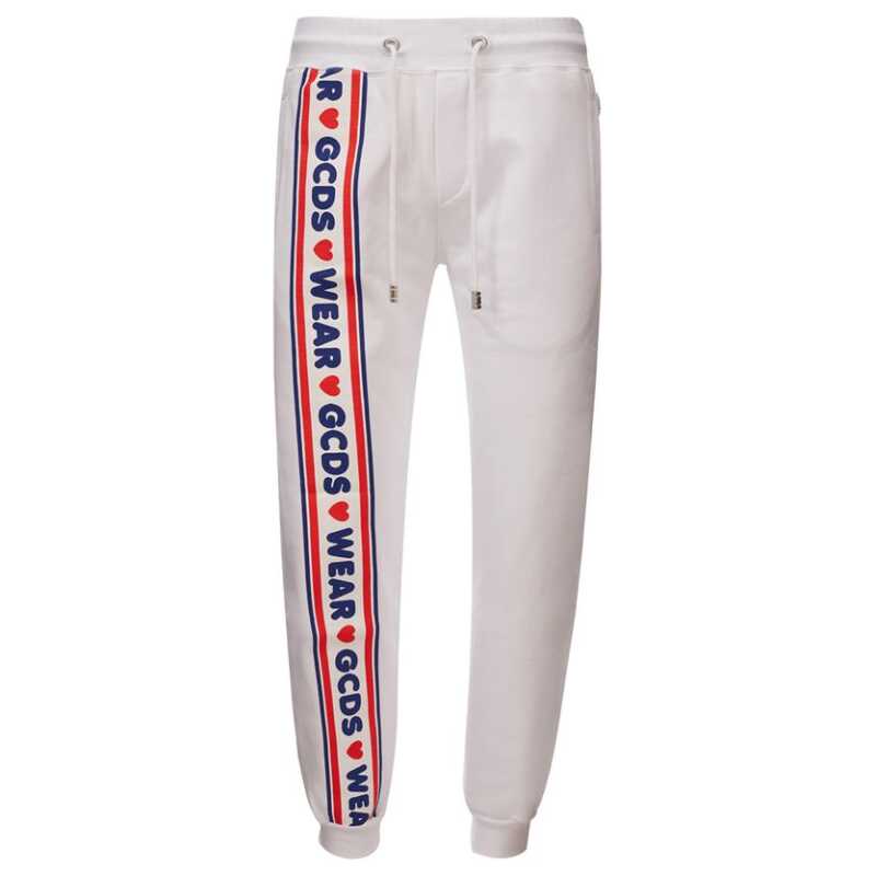 GCDS Elevate Your Wardrobe with Chic White Cotton Pants, theFeinheit