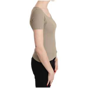 Gf Ferre Chic Gray Nylon Tank Top With Designer Flair