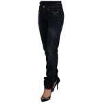 Gf Ferre Chic Mid Waist Skinny Jeans In Dark Blue Wash