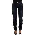Gf Ferre Chic Mid Waist Skinny Jeans In Dark Blue Wash 3