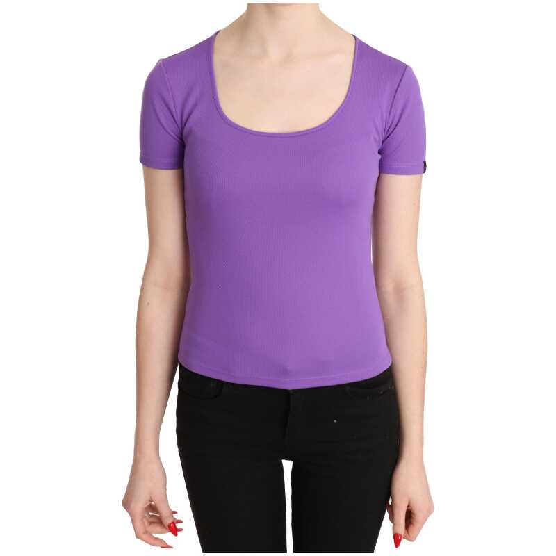 GF Ferre Purple 100% Polyester Short Sleeve Top  Blouse, theFeinheit