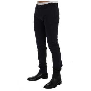 Gf Ferre Chic Slim Fit Blue Cotton Stretch Pants