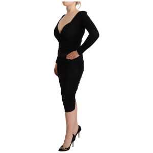 Gf Ferre Elegant Black Sheath Dress With Sweetheart Neckline