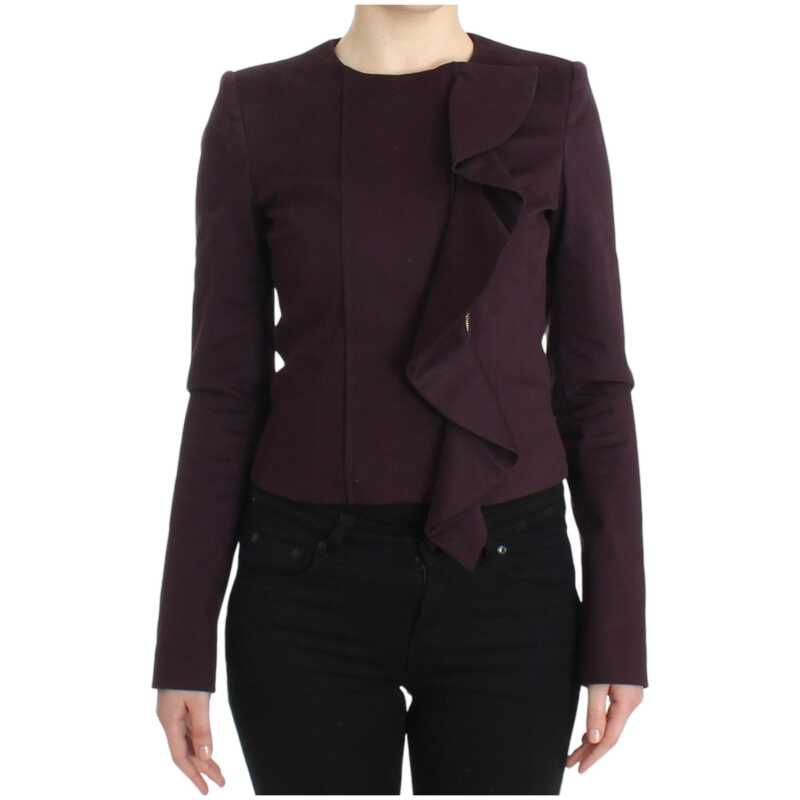 GF Ferre Purple Ruched Jacket Coat Blazer Short, theFeinheit