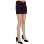 Gf Ferre Elegant Purple High Waist A Line Mini Skirt