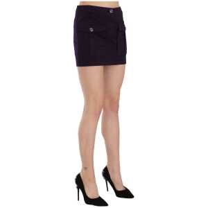 Gf Ferre Elegant Purple High Waist A Line Mini Skirt