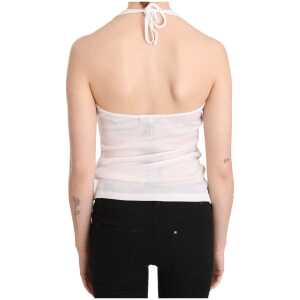 Gf Ferre Elegant White Halter Casual Tank Top