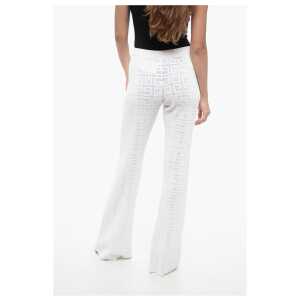 Givenchy Perforated Viscose Blend Flared Fit Pants With Monogram Moti 2