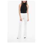 Givenchy Perforated Viscose Blend Flared Fit Pants With Monogram Moti 4