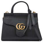 Gucci Black Leather Gg Marmont Handbag