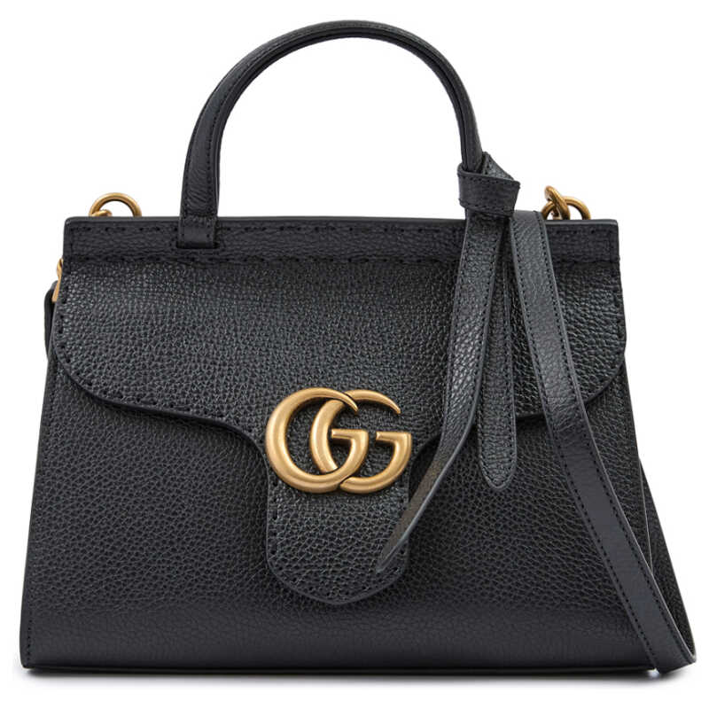 Gucci Black Leather GG Marmont Handbag, theFeinheit