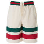 Gucci Cream Polyester Logo Shorts