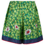 Gucci Green Flower Printed Silk Shorts 3