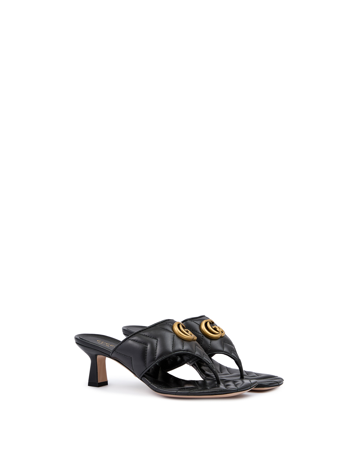 Gucci Mystic Black Nappa Charlotte Leather Sandals 2