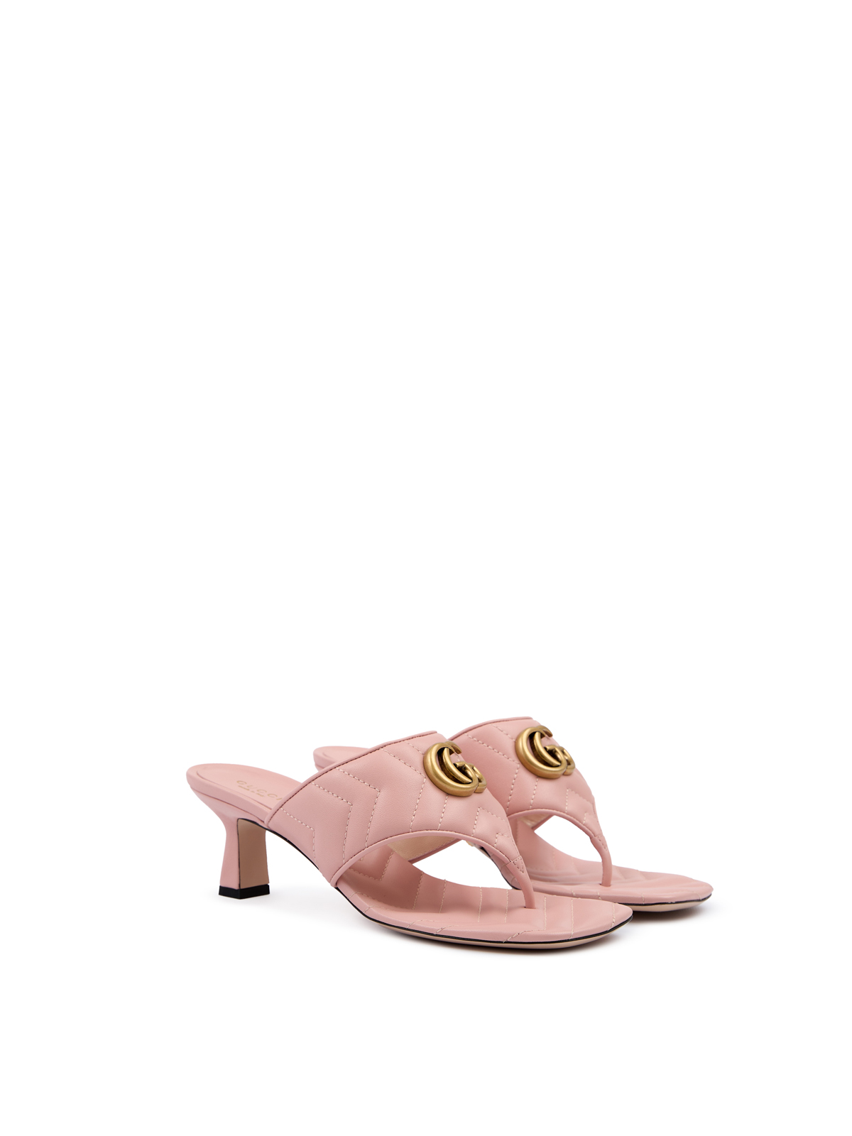Gucci Mystic Pink Nappa Charlotte Leather Sandals 2